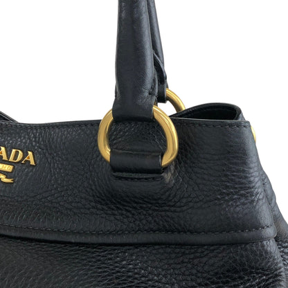 PRADA Logo Two-way Handbag Shoulder bag Black Vintage g864hh