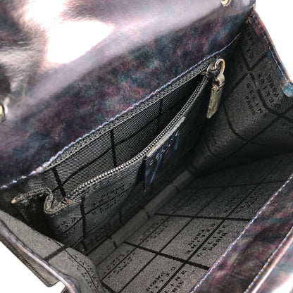 CELINE Gancini Double Flap Shoulder bag Purple Vintage m53hi7