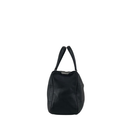 CHANEL Chocolate Bar Handbag Boston bag Black Vintage 6yfva8