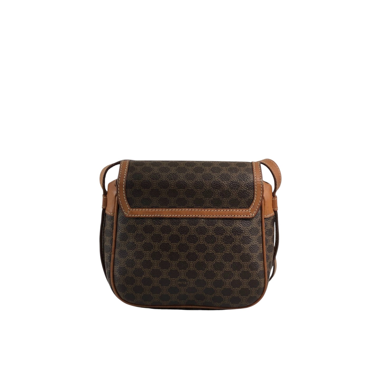 CELINE Macadam Horse Bit Shoulder bag Brown Vintage ydcmjg