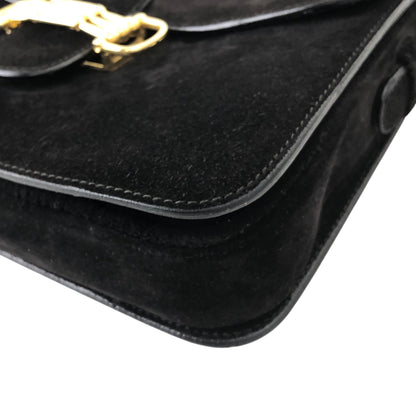 CELINE Horse Bit Shoulder bag Black Vintage yffeiu