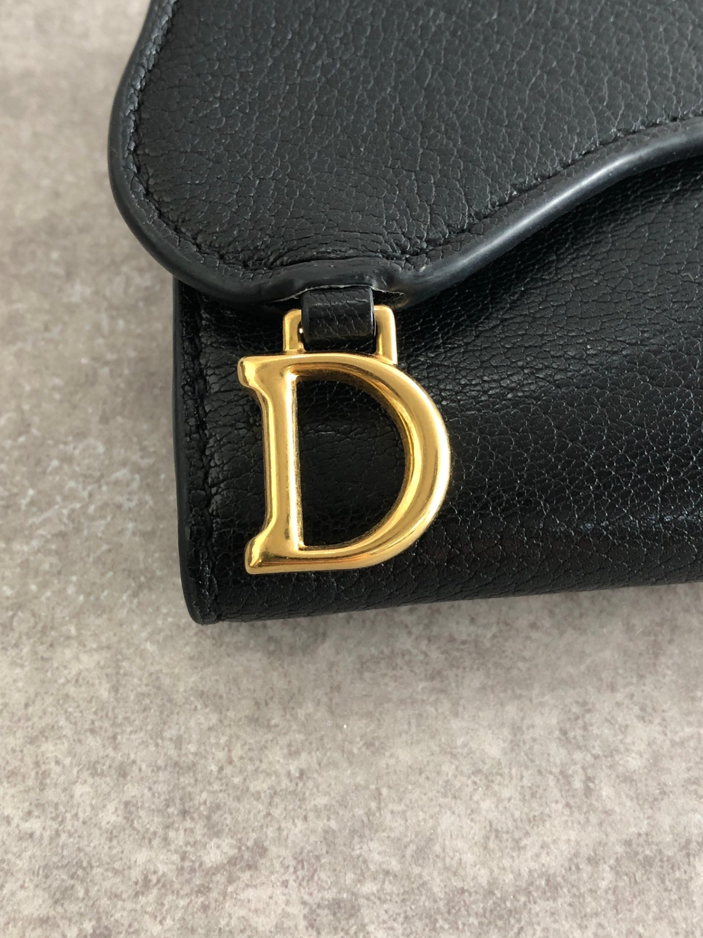 Christian Dior Logo Trifold Wallet Black Vintage 65wdpi