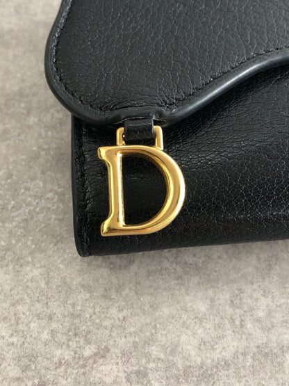 Christian Dior Logo Trifold Wallet Black Vintage 65wdpi