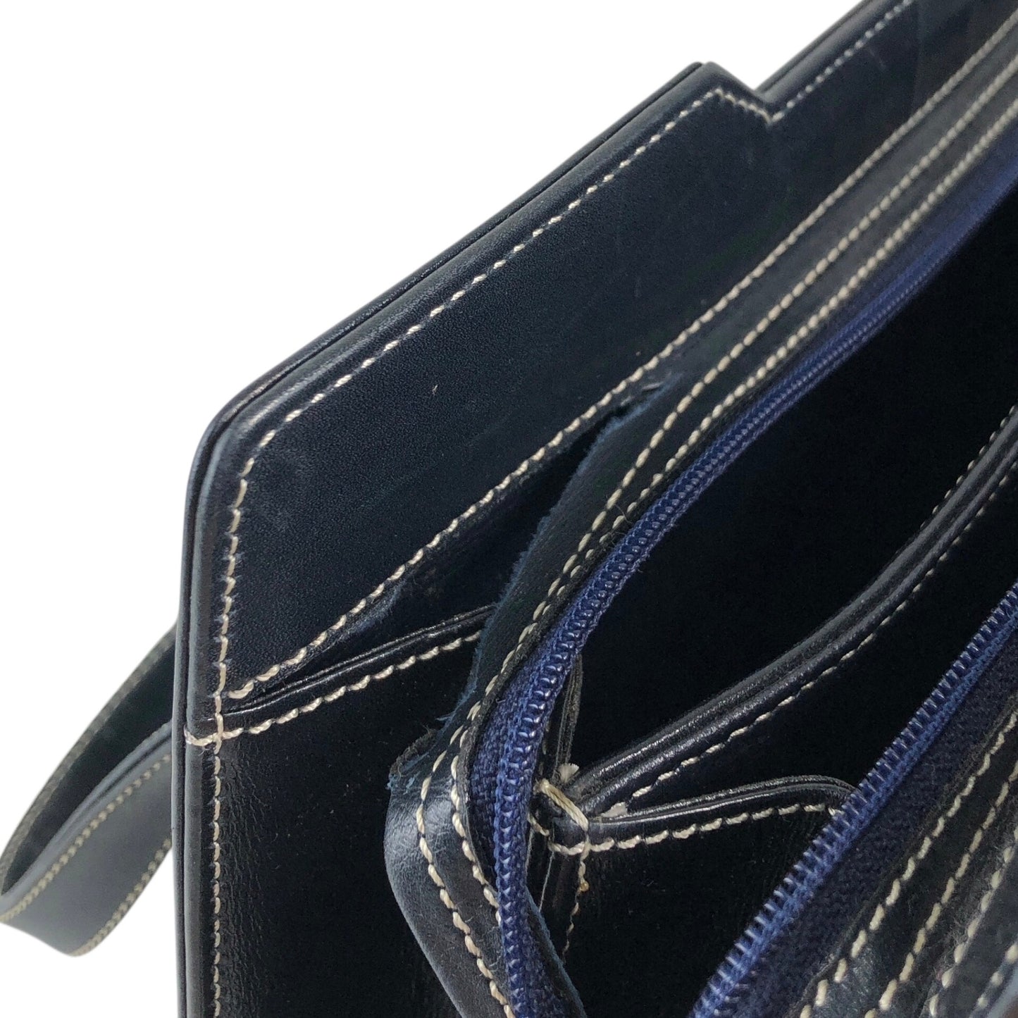 Christian Dior Logo Handbag Dark Navy Vintage undgi8