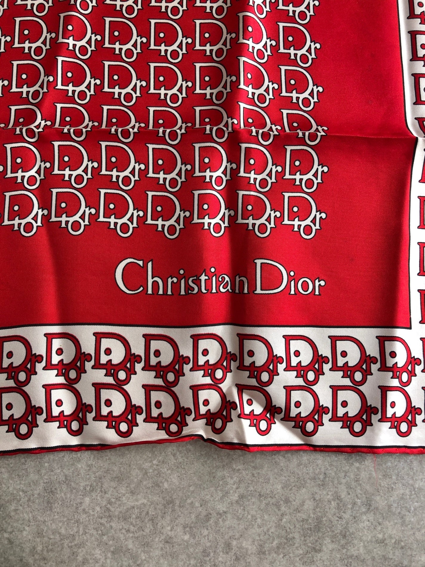 Christian Dior Trotter Scarf Red×White Vintage 6dfadj