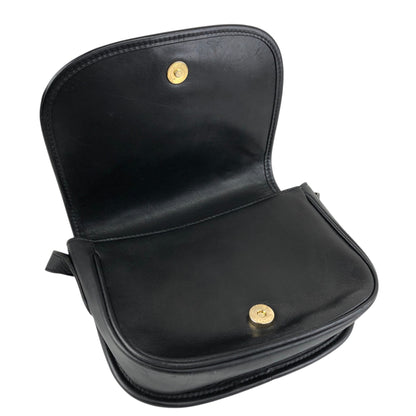 CELINE Gancini Shoulder bag Black Vintage b3ugaa