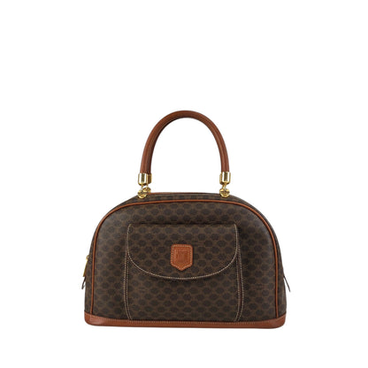 CELINE Macadam Blason Handbag Brown Vintage 623s5d