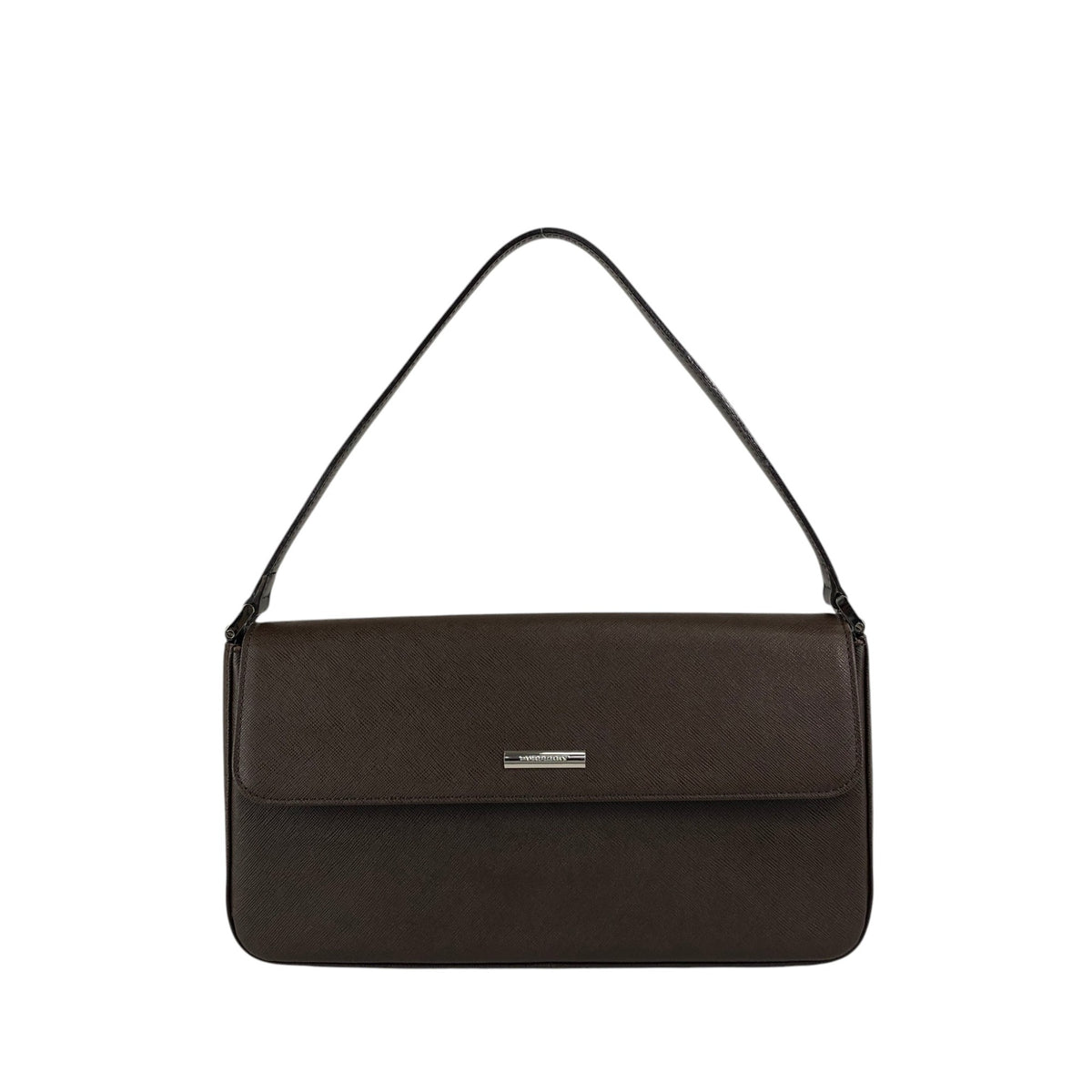 BURBERRY Logo Shoulder bag Brown Vintage hp7jmm