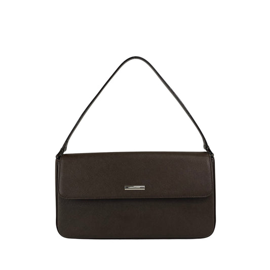 BURBERRY Logo Shoulder bag Brown Vintage hp7jmm