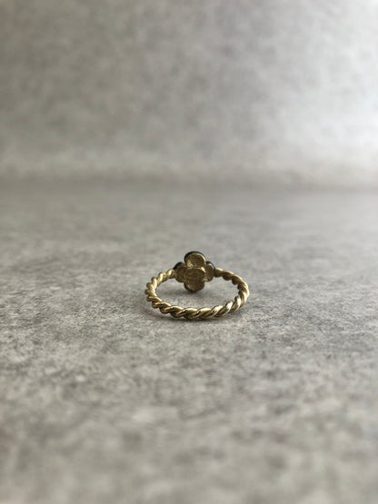 CHANEL Ring Gold×Blac× Vintage 6ykawc