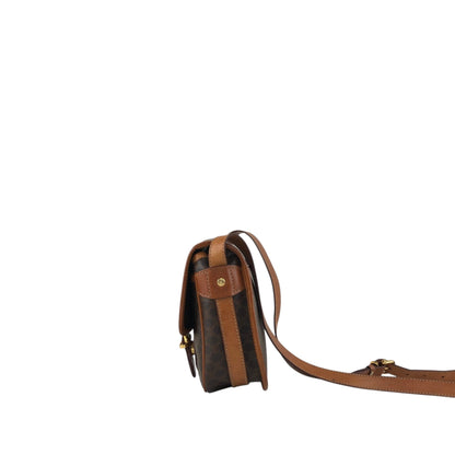 CELINE Macadam Blason Front Buckle Shoulder bag Brown Vintage kkjgdk