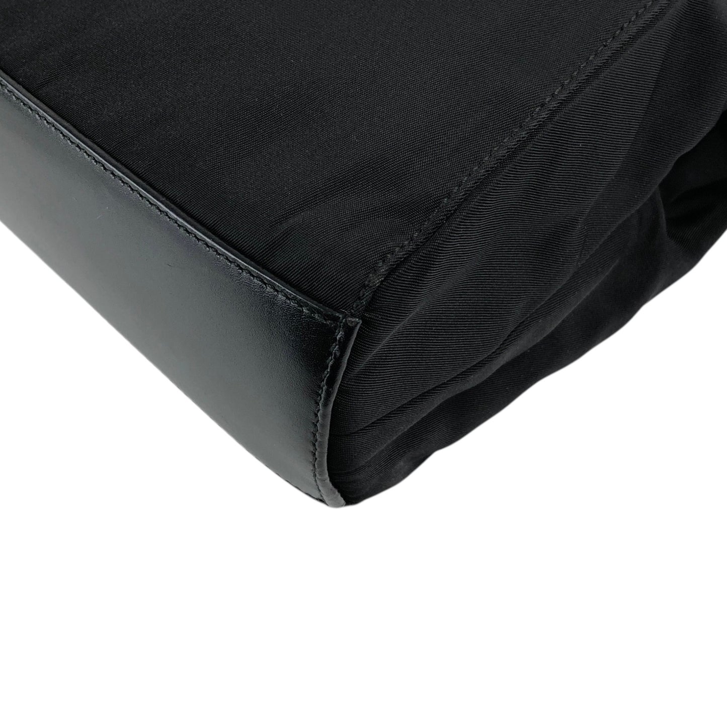 PRADA Tessuto Triangle Logo Handbag Black Vintage 4hjz48