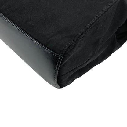 PRADA Tessuto Triangle Logo Handbag Black Vintage 4hjz48