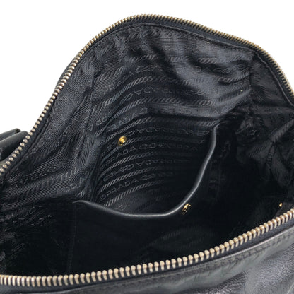 PRADA Logo Two-way Handbag Shoulder bag Black Vintage ashbj6