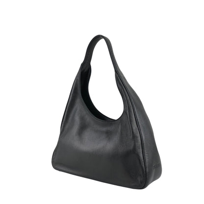 PRADA Logo Embossed Handbag Black Vintage skzrga