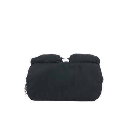 PRADA Triangle Logo Double Pocket Backpack Black Vintage u4u7vk