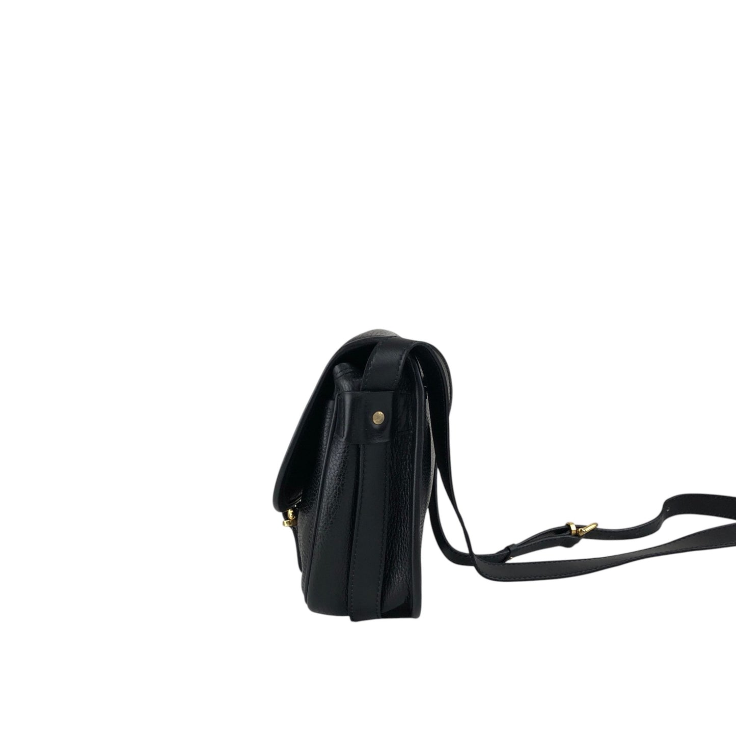 CELINE Blason Front Buckle Shoulder bag Black Vintage 4n3ttr
