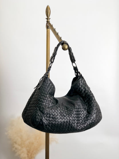 Bottega Veneta Intrecciato Shoulder bag Black Vintage 7fgs3j