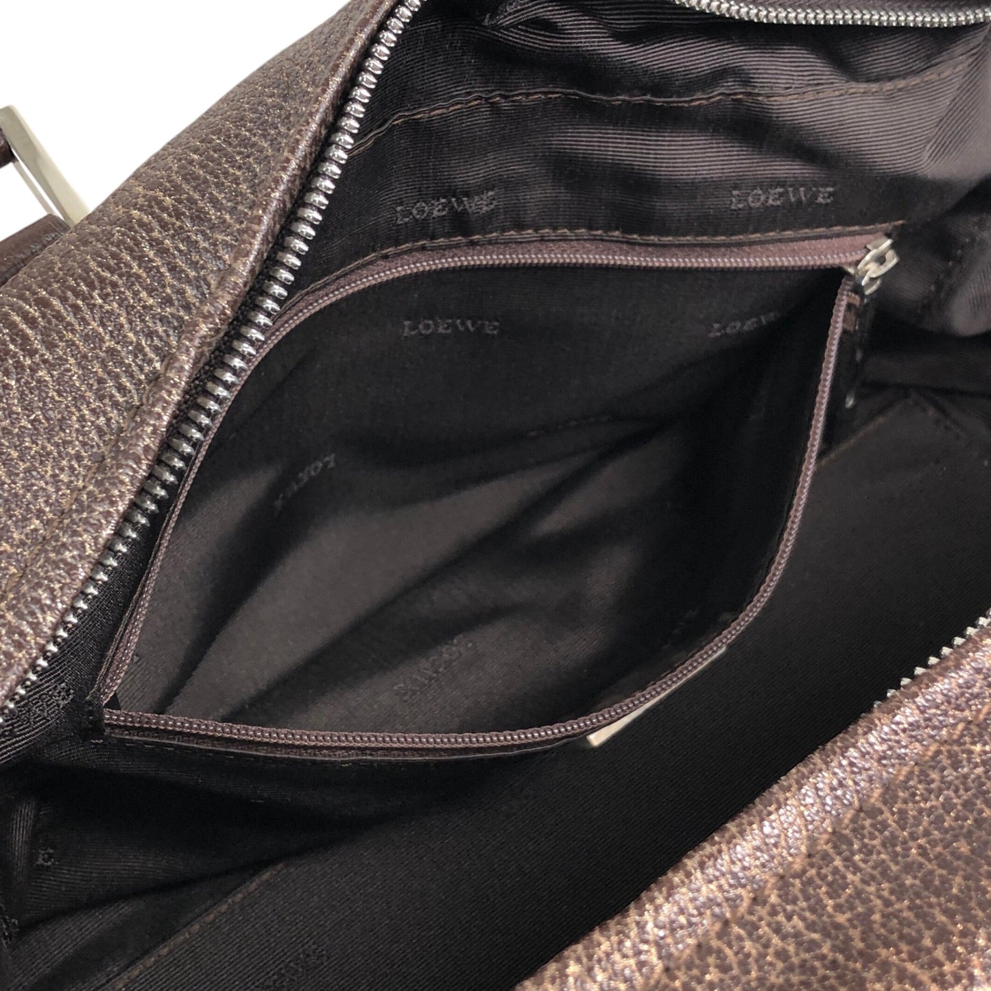 LOEWE Amazona28 Anagram Handbag Boston bag Brown Vintage rd4izx