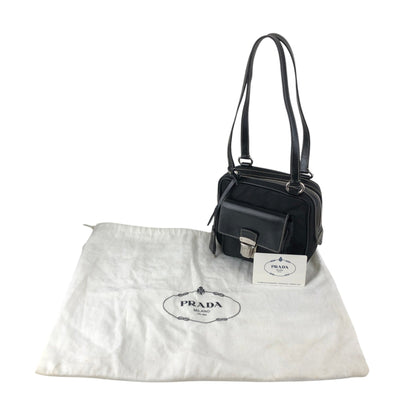 PRADA Triangle Logo Handbag Shoulder bag Black Vintage ntuyze