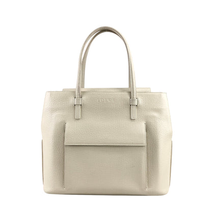 LOEWE Logo Embossed Handbag Ivory Vintage eu3utx