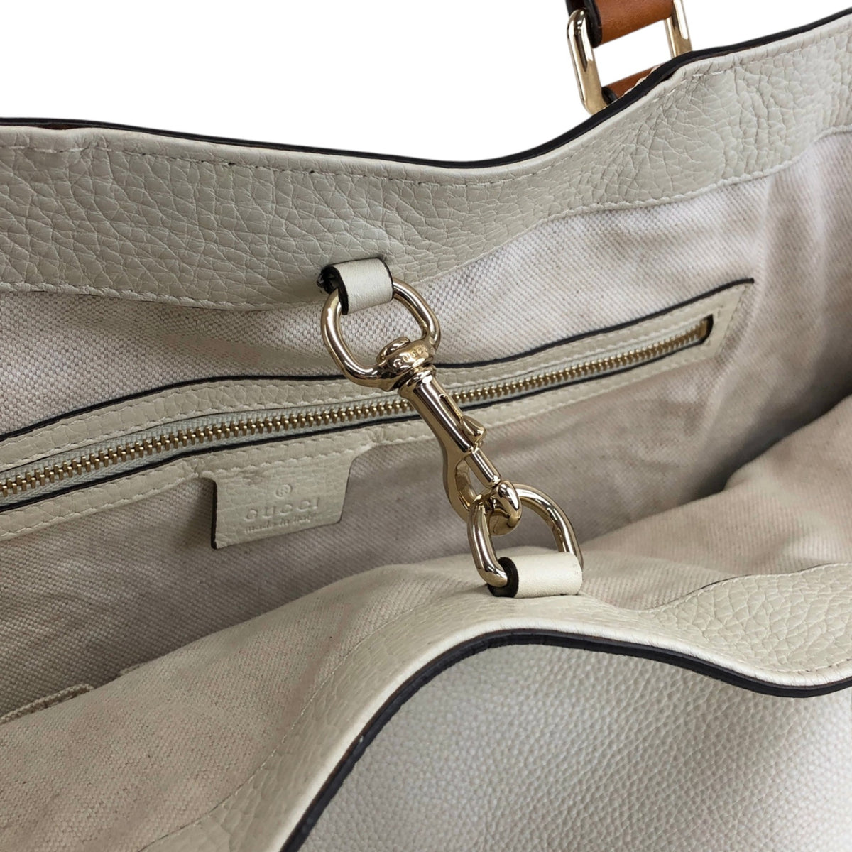 GUCCI Logo Totebag Ivory×Brown Vintage rc7r6c