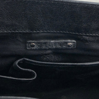 CELINE Horse Carriage Logo Handbag Black Vintage v5s4uu