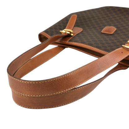 CELINE Macadam Blason Handbag Totebag Brown Vintage bz34wg