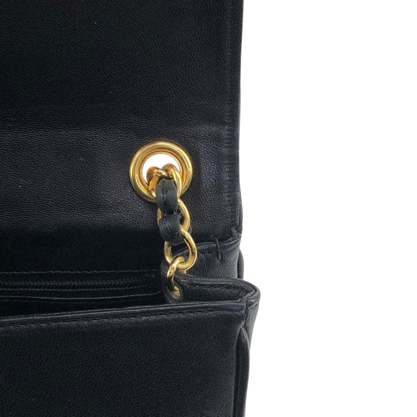 CHANEL Coco Mark Chain Shoulder bag Black Vintage jtk3dw