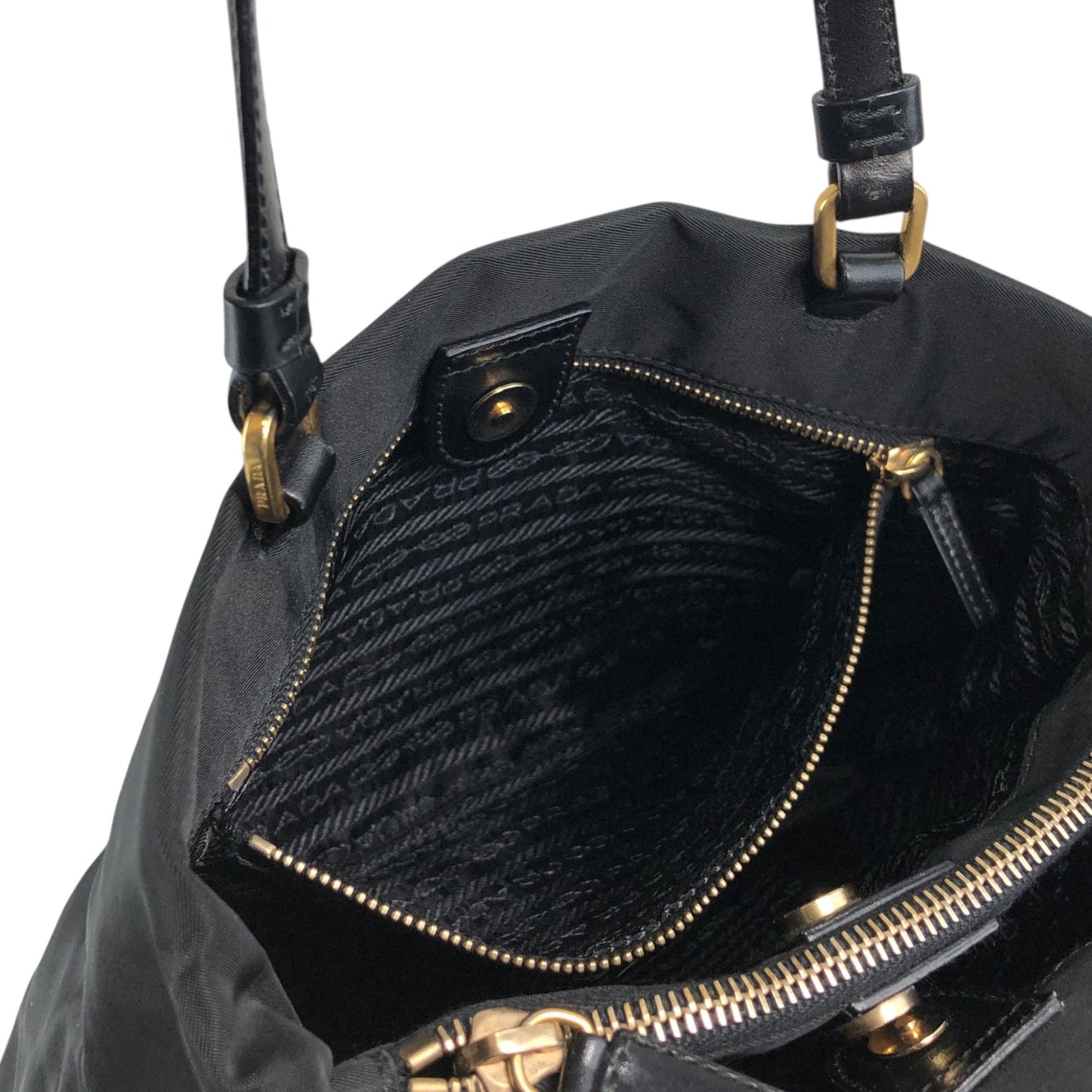 PRADA Tessuto Triangle Logo Totebag Black Vintage i7j56x