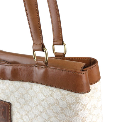 CELINE Macadam Blason Handbag White Vintage jebkgk