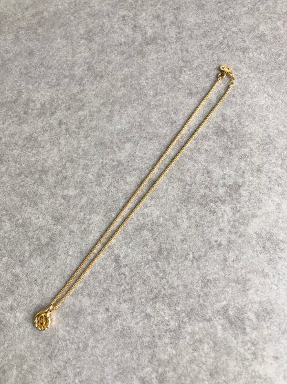 Christian Dior CD Logo Necklace Gold Vintage vsyn5t