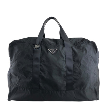 PRADA Tessuto Triangle Logo Boston bag Black Vintage ukxscf