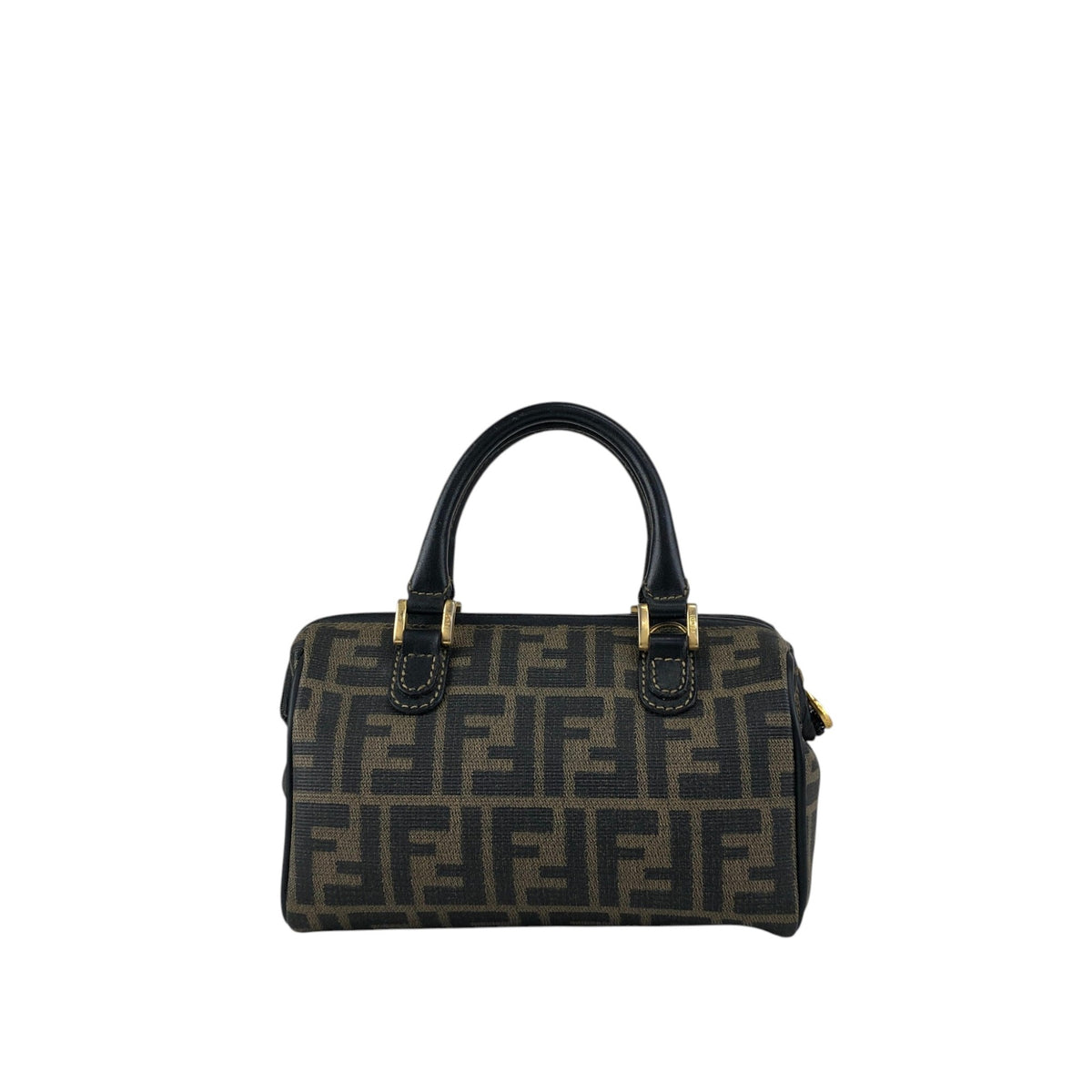 FENDI Zucca Two-way Small Boston bag Shoulder bag Black Vintage prhk66
