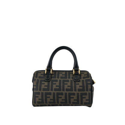 FENDI Zucca Two-way Small Boston bag Shoulder bag Black Vintage prhk66