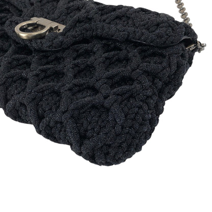 Salvatore Ferragamo Gancini Chain Shoulder bag Black Vintage phcpax