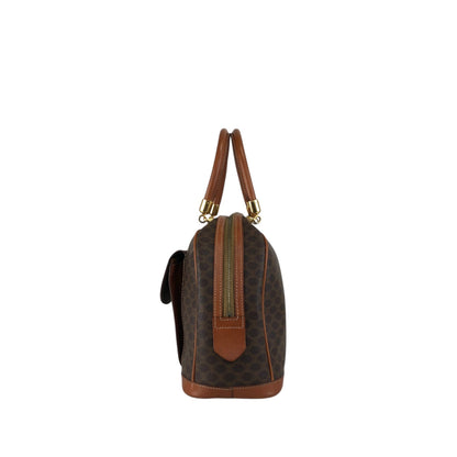 CELINE Macadam Blason Handbag Brown Vintage h544n5