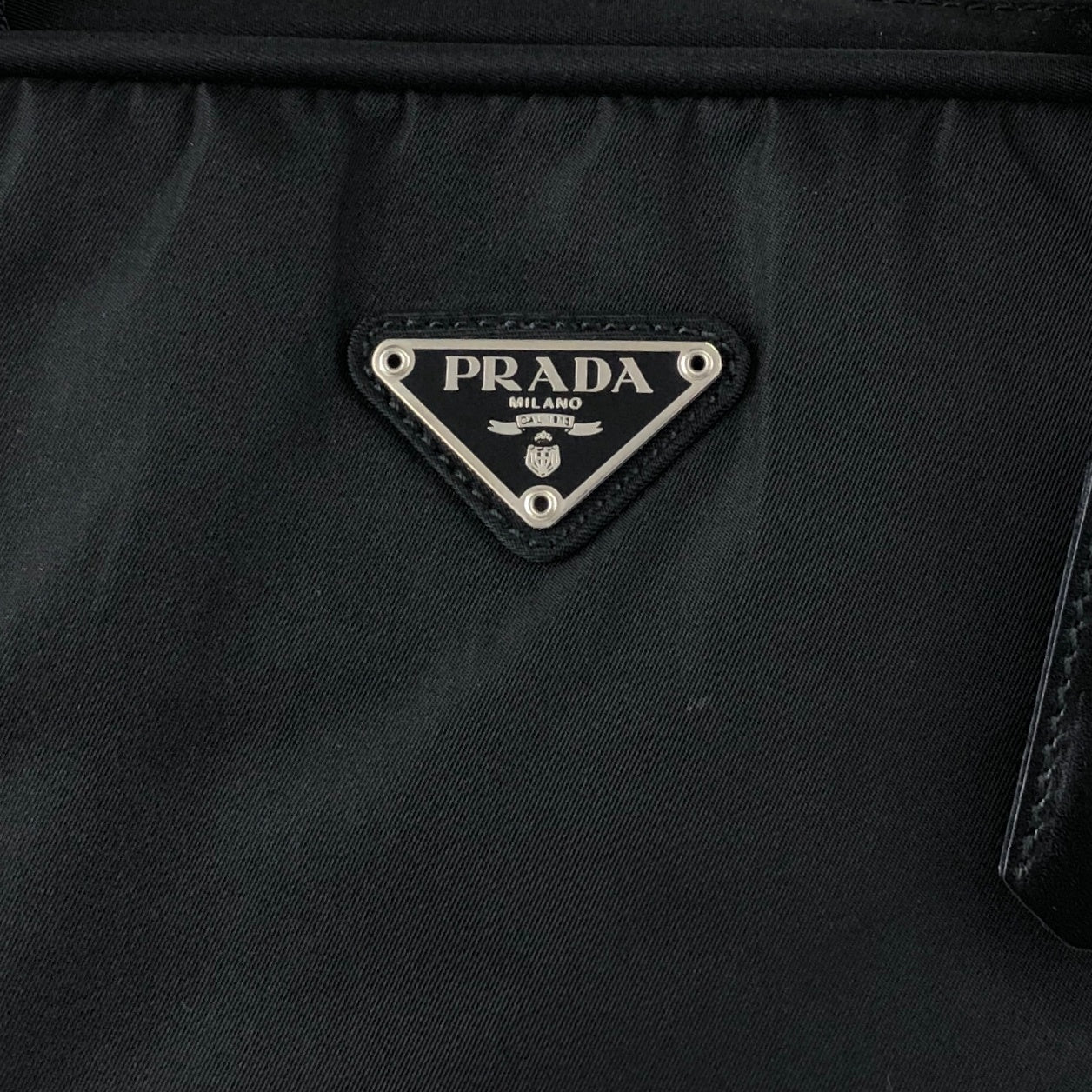 PRADA Tessuto Triangle Logo Totebag Black Vintage mcdeah
