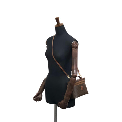 CELINE Macadam Blason Two-way Handbag Shoulder bag Vanity bag Brown Vintage n4pz8g