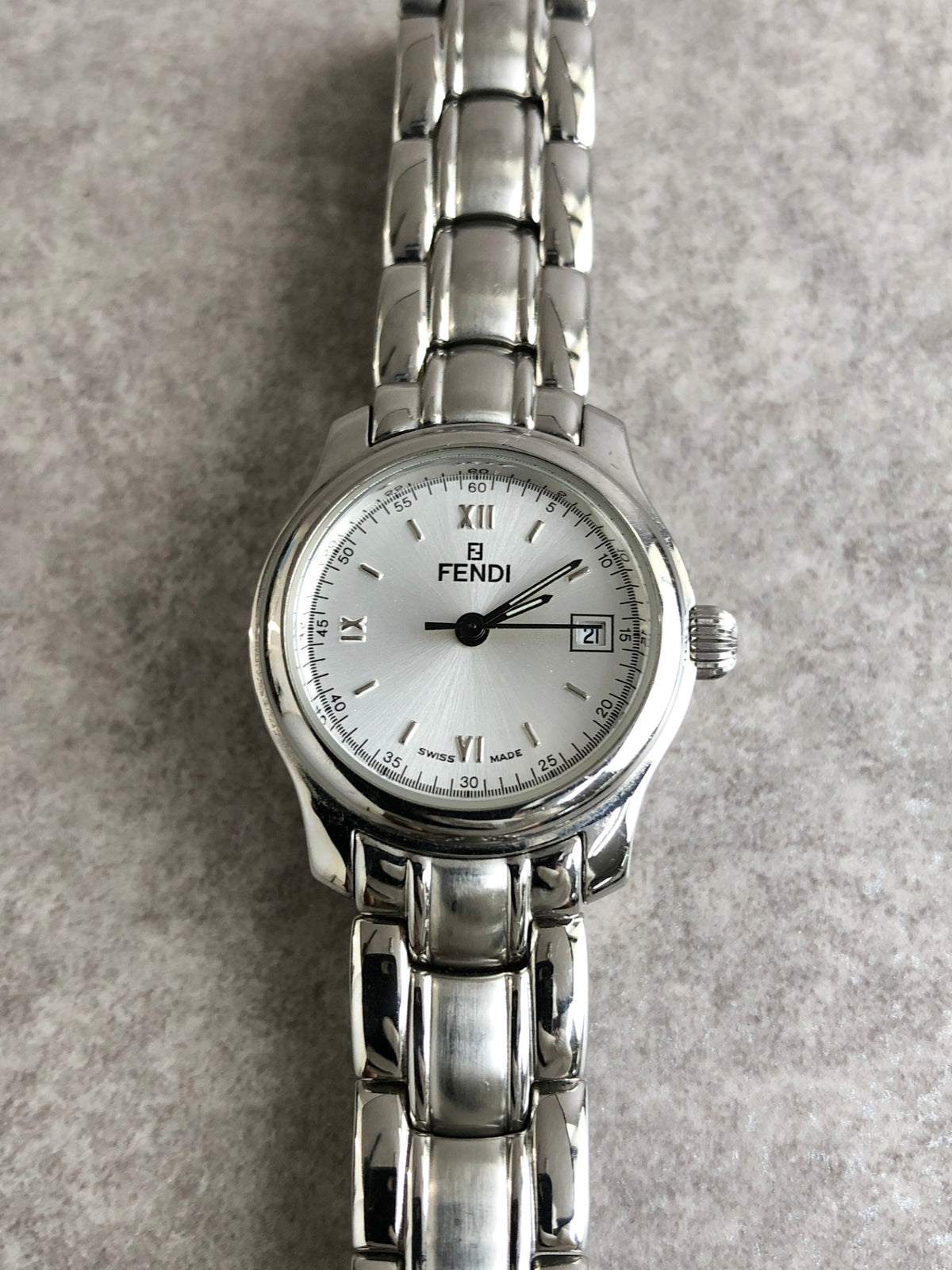 FENDI Quartz Watch Silver 210L Vintage 7n3fw5