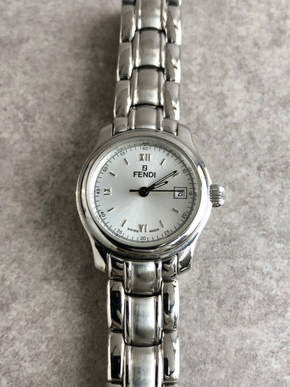 FENDI Quartz Watch Silver 210L Vintage 7n3fw5