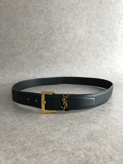 Yves Saint Laurent YSL Logo Belt Black Vintage jjfxnv