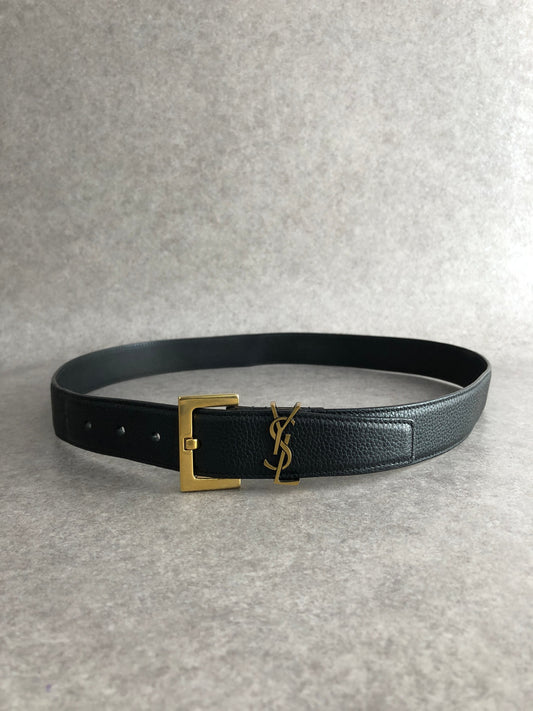 Yves Saint Laurent YSL Logo Belt Black Vintage jjfxnv