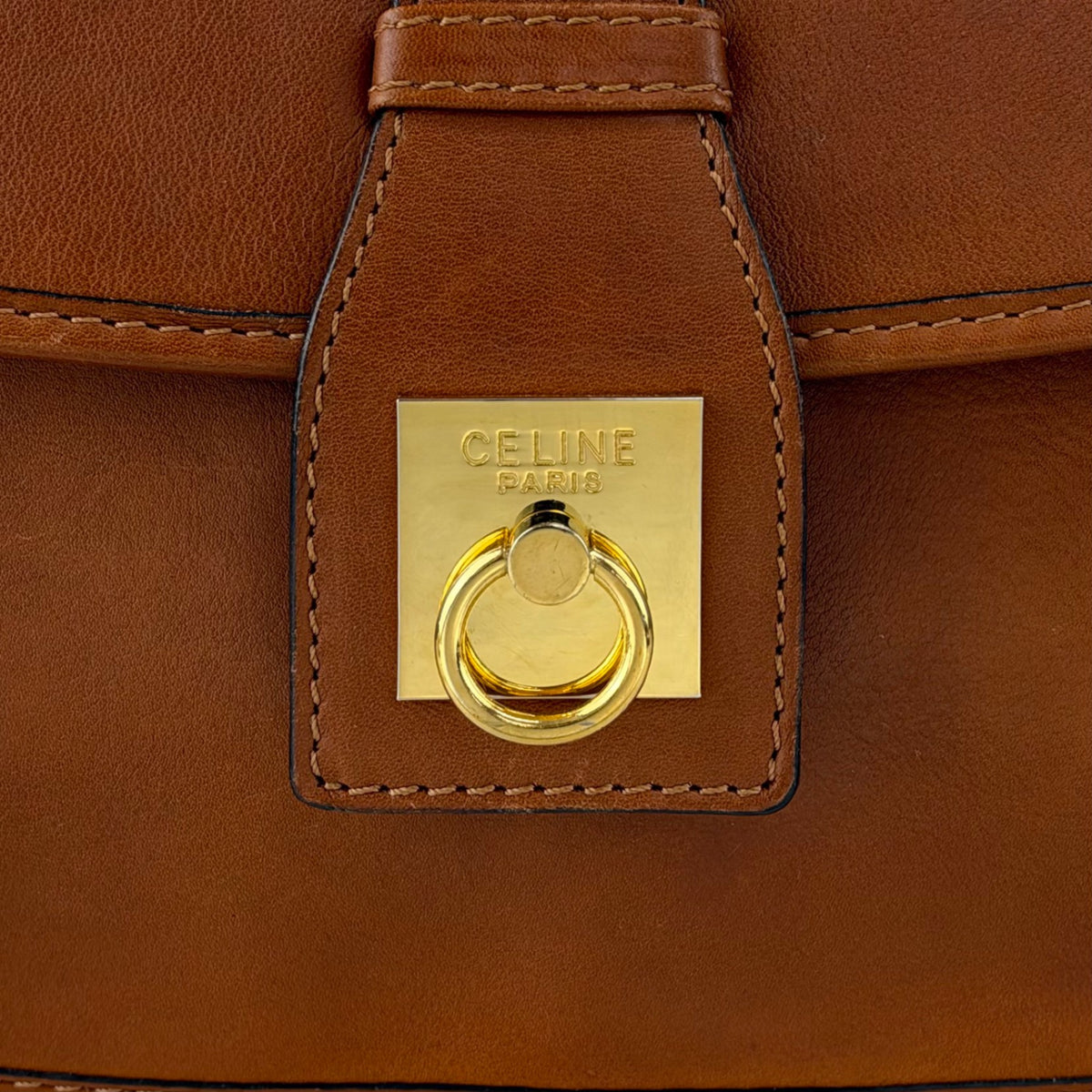 CELINE Gancini Shoulder bag Brown Vintage myaerh