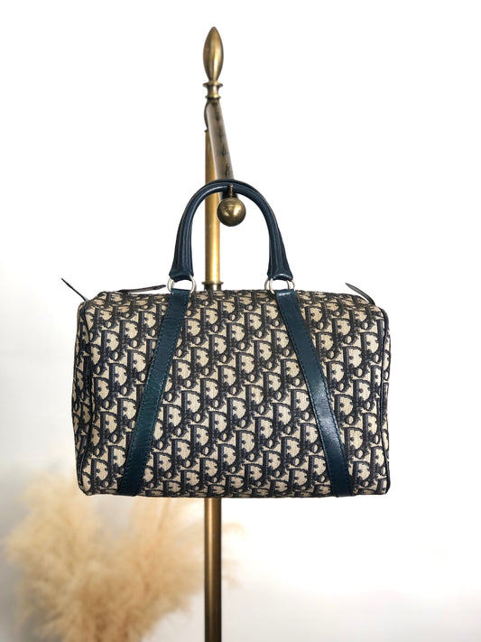 Christian Dior Trotter 手提包波士頓包 海軍藍 復古 fw6xn6