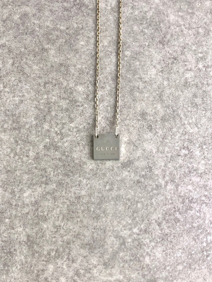 GUCCI Logo Necklace Silver SILVER925 Vintage 78tegk