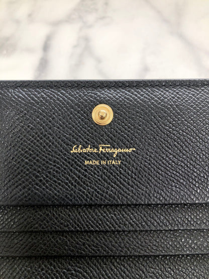 Salvatore Ferragamo Vala Folded Wallet Black Vintage vfabbw