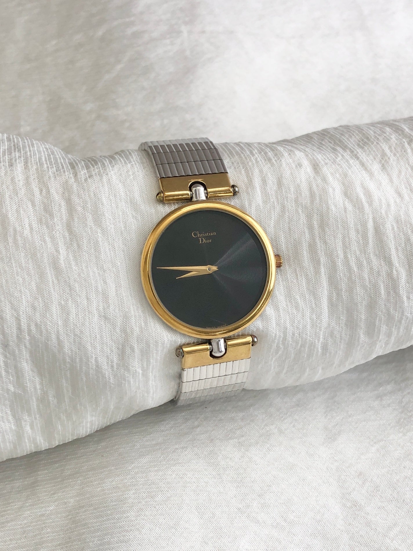 Christian Dior Quartz Watch Silver 3026 Vintage 4epvim