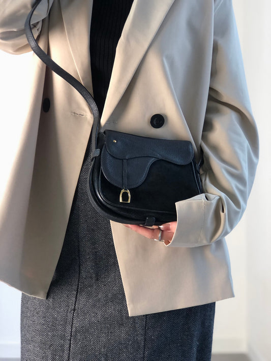 GUCCI Horse Bit Small Shoulder bag Black Vintage wevswd