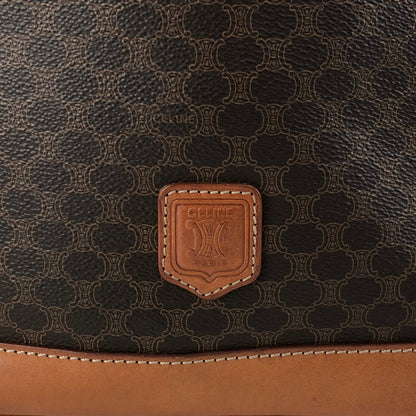 CELINE Macadam Blason Drawstring Shoulder bag Brown Vintage 8s5hbf